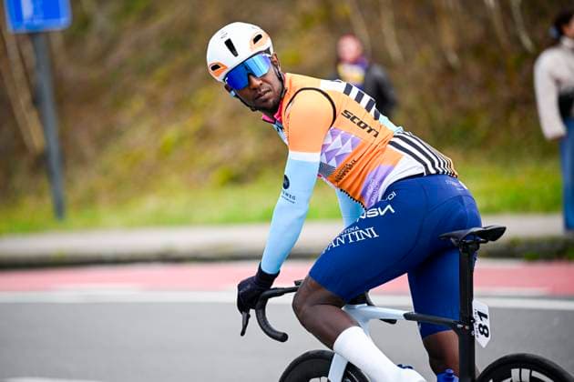Kuurne Brussel Kuurne 2026 Cycling Race KUURNE, BELGIUM - MARCH 01 : Girmay Biniam (ERI) of NSN Cycling Team in action during the 78th edition of Kuurne Brussel Kuurne an UCI ProSeries 1.Pro one day cycling road race for Men Elite of 194km with start in Kortrijk and finish in Kuurne on March 1, 2026 in Kuurne, Belgium, 01 03 2026 ( Motordriver Kenny Verfaillie - Kuurne Belgium  Copyright: xTomasxSiskx