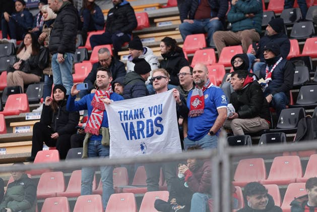 1st March 2026; Stadio Giovanni Zini, Cremona, Lombardy, Italy, Serie A Football, Cremonese versus AC Milan; US Cremonese s fans show a banner for Jamie Vardy of US Cremonese  EmanuelexPennacchio