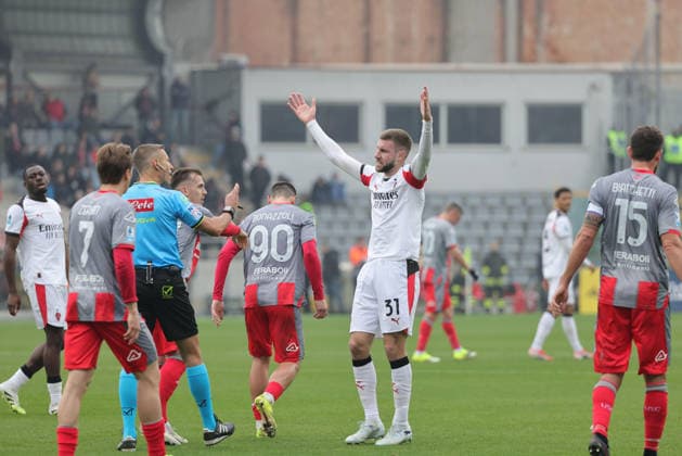 AC Milan s Strahinja Pavlovic during the Serie A soccer match between Cremonese and Milan at the Giovanni Zini Stadium in Cremona Italy - Sunday, march 1 2026 - Soccer .  Copyright: xAlbertoxMariani LaPressex