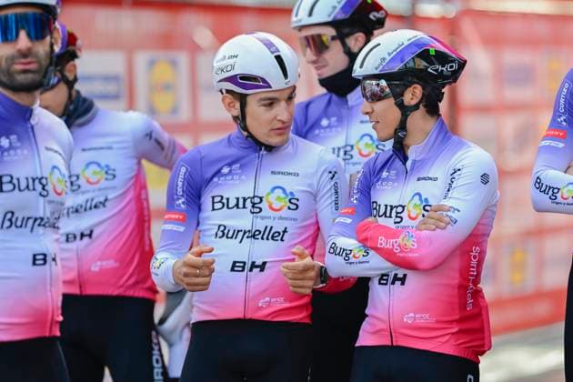 Kuurne Brussel Kuurne 2026 Cycling Race KUURNE, BELGIUM - MARCH 01 : Cavia Daniel (ESP) of Burgos Burpellet BH and Macias Cesar (MEX) of Burgos Burpellet BH pictured during the 78th edition of Kuurne Brussel Kuurne an UCI ProSeries 1.Pro one day cycling road race for Men Elite of 194 km with start in Kortrijk and finish in Kuurne on March 1, 2026 in Kuurne, Belgium, 01 03 2026 ( Motordriver Kenny Verfaillie - Kuurne Belgium  Copyright: xNicoxVereeckenx