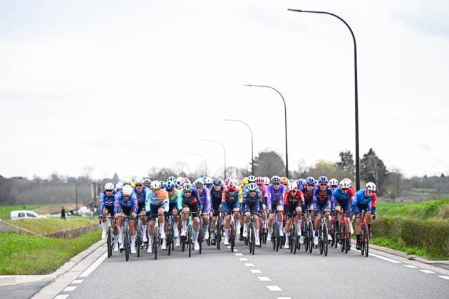 Kuurne Brussel Kuurne 2026 Cycling Race KUURNE, BELGIUM - MARCH 01 : Illustration picture of the peloton during the 78th edition of Kuurne Brussel Kuurne an UCI ProSeries 1.Pro one day cycling road race for Men Elite of 194km with start in Kortrijk and finish in Kuurne on March 1, 2026 in Kuurne, Belgium, 01 03 2026 ( Motordriver Kenny Verfaillie - Kuurne Belgium  Copyright: xTomasxSiskx