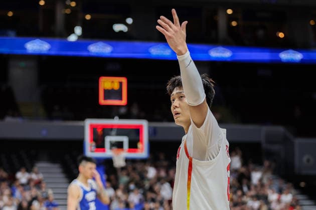 (260301) -- PASAY CITY, March 1, 2026 -- Zhao Rui of China celebrates after winning the match between China and Chinese Taipei at the FIBA World Cup Asian Qualifiers in Pasay City, the Philippines, on March 1, 2026. ) (SP)PHILIPPINES-PASAY CITY-FIBA WORLD CUP-ASIAN QUALIFIERS ROUELLExUMALI 