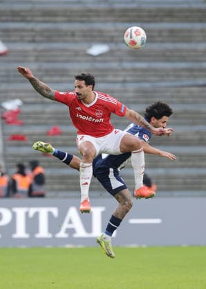 Adriano Grimaldi, Kevin Sessa duel Match scene Action Sport Football Soccer DFL 2 Bundesliga Men 24 Matchday Season 2025 2026 01 03 2026 Hertha BSC Berlin vs 1 FC Nürnberg FCN DFL regulations prohibit any use of photographs as image sequences and or quasi video