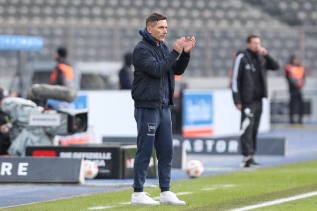 01 03 2026, xtgx, Fußball 2 Bundesliga Hertha BSC Berlin 1 FC Nuernberg emspor, v l Stefan Leitl Hertha, Trainer gibt Anweisungen, gestikuliert mit den Armen, gesticulate, gives instructions DFL DFB REGULATIONS PROHIBIT ANY USE OF PHOTOGRAPHS as IMAGE SEQUENCES and or QUASI VIDEO Berlin