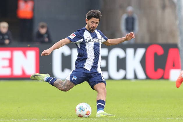 01 03 2026, xtgx, Fußball 2 Bundesliga Hertha BSC Berlin 1 FC Nuernberg emspor, v l Kevin Sessa Hertha, 8 am Ball, plays the ball DFL DFB REGULATIONS PROHIBIT ANY USE OF PHOTOGRAPHS as IMAGE SEQUENCES and or QUASI VIDEO Berlin
