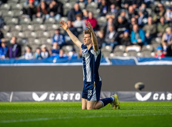Soccer, Men, Season 2025 2026, 2 Bundesliga 24 Matchday , Hertha BSC 1 FC Nürnberg, Luca Schuler Hertha BSC , 01 03 2026, Copyright: xSebastianxRäppold MatthiasxKochx