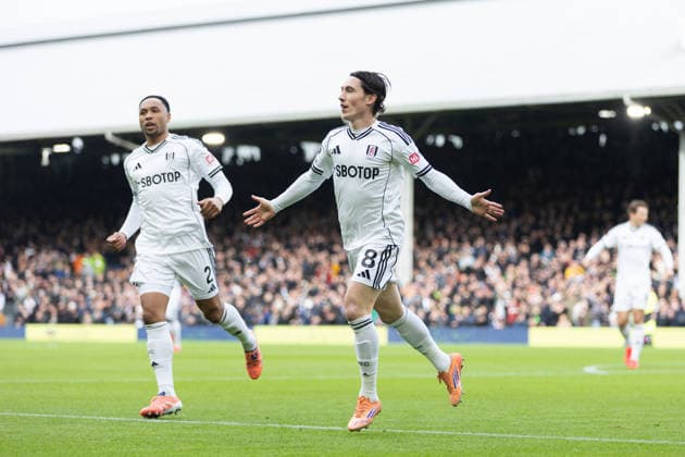 Harry Wilson of Fulham goal celebration with Kenny Tete of Fulham during the Premier League match between Fulham and Tottenham Hotspur at Craven Cottage on March 1, 2026 in London, England. (Photo by Pedro Soares SPP) Copyright: xPedroxSoaresx xSPPx Sportspressphoto_SPR99107