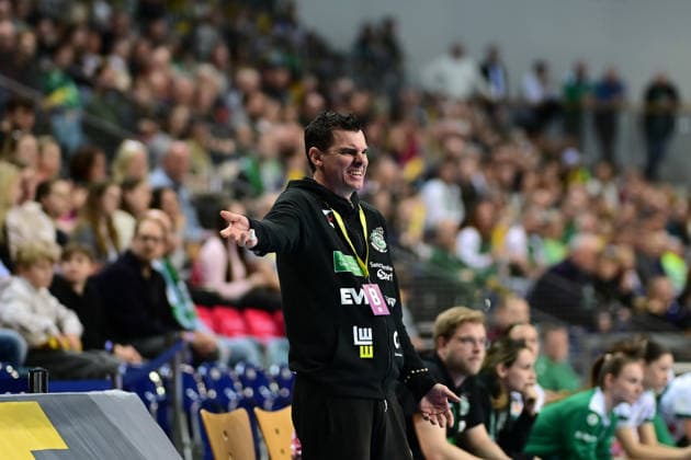 Handball I Women I Season 2025 2026 I 1 HBF I 19 Matchday I VfL Oldenburg FRISCH AUF Göppingen I 01 03 2026 Looks disappointed, saddened, depressed, frustrated, crestfallen, offended, dejected, dissatisfied, disillusioned, bad-tempered Nico Kiener Co Coach, FRISCH AUF Göppingen Oldenburg EWE Arena Niedersachsen Germany Copyright: xLobeca FelixxSchlikisx