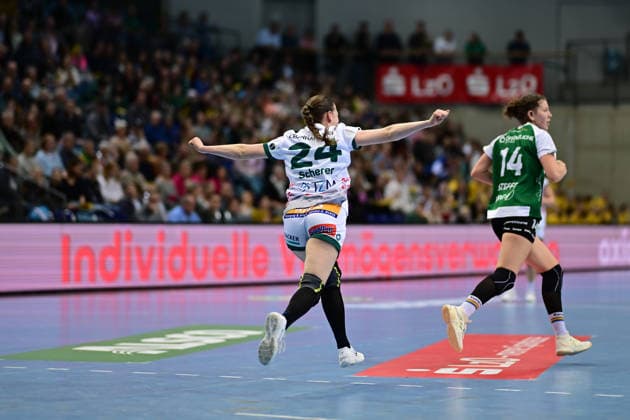 Handball I Women I Season 2025 2026 I 1 HBF I 19 Matchday I VfL Oldenburg FRISCH AUF Göppingen I 01 03 2026 Cheers, excitement, enthusiasm, euphoria, joy, happiness, cheerfulness at Luisa Scherer 24, FRISCH AUF Göppingen Oldenburg EWE Arena Niedersachsen Germany Copyright: xLobeca FelixxSchlikisx
