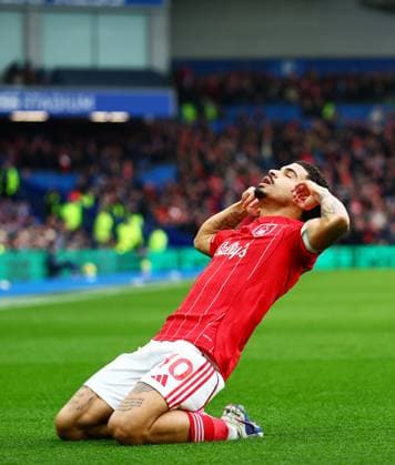 Morgan Gibbs-White of Nottingham Forest celebrates scoring a goal after making the score 1-1. Brighton and Hove Albion v Nottingham Forest, Premier League, Football, American Express Community Stadium, Brighton, UK - 01 Mar 2026Brighton American Express Community Stadi United Kingdom EDITORIAL USE ONLY No use with unauthorised audio, video, data, fixture lists, club league logos or live services. Online in-match use limited to 120 images, no video emulation. No use in betting, games or single club league player publications. Copyright: xJamesxMarsh Shutterstockx 16708839ad