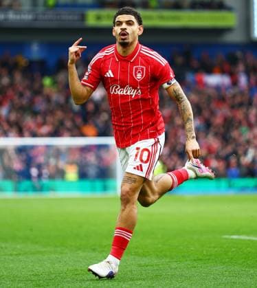 Morgan Gibbs-White of Nottingham Forest celebrates scoring a goal after making the score 1-1. Brighton and Hove Albion v Nottingham Forest, Premier League, Football, American Express Community Stadium, Brighton, UK - 01 Mar 2026Brighton American Express Community Stadi United Kingdom EDITORIAL USE ONLY No use with unauthorised audio, video, data, fixture lists, club league logos or live services. Online in-match use limited to 120 images, no video emulation. No use in betting, games or single club league player publications. Copyright: xJamesxMarsh Shutterstockx 16708839ag