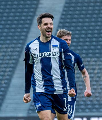 Soccer, Men, Season 2025 2026, 2 Bundesliga 24 Matchday , Hertha BSC 1 FC Nürnberg, Josip Brekalo Hertha BSC , Cheering after goal to 2 1, 01 03 2026, Copyright: xSebastianxRäppold MatthiasxKochx
