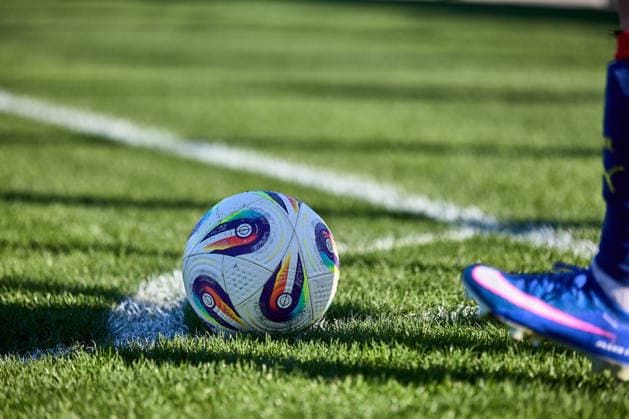 01 03 2026, GER, womens soccer, test match, 2025 2026, RB Leipzig FC Ingolstadt Detail, match ball, at a corner Leipzig training center of the Red Bull Saxony Germany