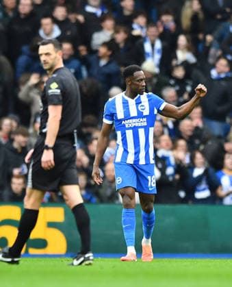 Brighton and Hove Albion v Nottingham Forest, Premier League, Football, Amex Stadium, Brighton, UK - 01 Mar 2026 Danny Welbeck of Brighton & Hove Albion celebrates scoring his teams second goal making the score 2-1. Brighton Amex Stadium Brighton UK, UK NEWSPAPERS OUT Copyright: xMarkxEnfieldx