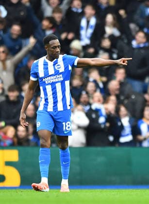 Brighton and Hove Albion v Nottingham Forest, Premier League, Football, Amex Stadium, Brighton, UK - 01 Mar 2026 Danny Welbeck of Brighton & Hove Albion celebrates scoring his teams second goal making the score 2-1. Brighton Amex Stadium Brighton UK, UK NEWSPAPERS OUT Copyright: xMarkxEnfieldx