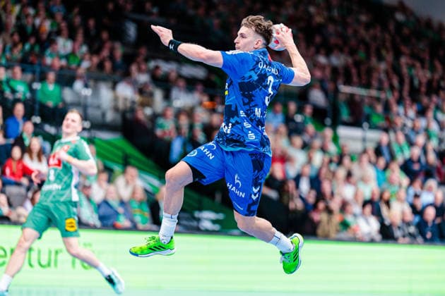 Max Haefner TVB Stuttgart, 03 in goal throw GER, GWD Minden vs TVB Stuttgart, Handball, 1 Bundesliga, Matchday 23, Season 2025 2026, 01 03 2026 GER, GWD Minden vs TVB Stuttgart, Handball, 1 Bundesliga, Matchday 23, Season 2025 2026, 01 03 2026 Minden Copyright: xEibner-Pressefoto JanxRollingerx EP_JSK