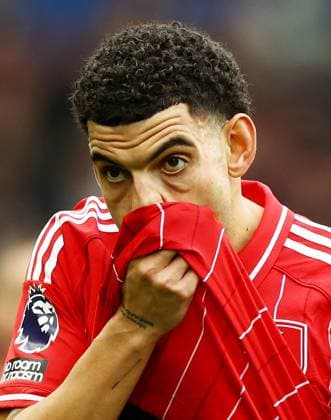 Morgan Gibbs-White of Nottingham Forest wipes his face. Brighton and Hove Albion v Nottingham Forest, Premier League, Football, American Express Community Stadium, Brighton, UK - 01 Mar 2026Brighton American Express Community Stadi United Kingdom EDITORIAL USE ONLY No use with unauthorised audio, video, data, fixture lists, club league logos or live services. Online in-match use limited to 120 images, no video emulation. No use in betting, games or single club league player publications. Copyright: xJamesxMarsh Shutterstockx 16708839au