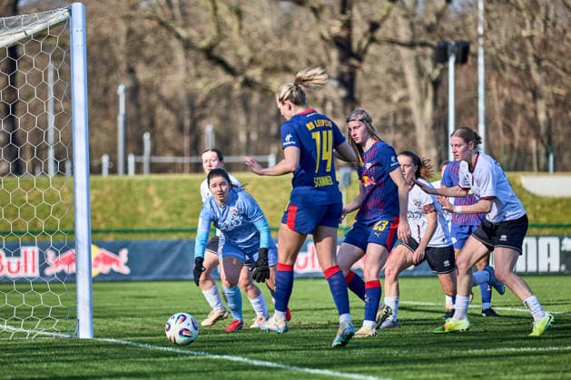 01 03 2026, GER, Womens soccer, Test match, 2025 2026, RB Leipzig FC Ingolstadt Goal area scene Leipzig Training center of the Red Bull Saxony Germany