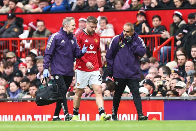 Luke Shaw of Manchester United, ManU goes off injured Manchester United v Crystal Palace, Premier League, Football, Old Trafford, Manchester, UK - 01 Mar 2026Manchester Old Trafford United Kingdom EDITORIAL USE ONLY No use with unauthorised audio, video, data, fixture lists, club league logos or live services. Online in-match use limited to 120 images, no video emulation. No use in betting, games or single club league player publications. Copyright: xPhilxOldham Shutterstockx 16708837ac