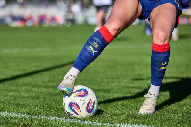 01 03 2026, GER, womens soccer, test match, 2025 2026, RB Leipzig FC Ingolstadt Detail, ball, on the touchline, Puma, shoes Leipzig training center of the Red Bull Saxony Germany