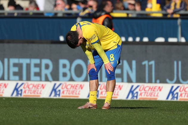 Braunschweig vs Münster, 2 BL Braunschweig, 01 03 2026, Football, Men, 2 BL, Season 2025 2026, Eintracht Braunschweig vs SC Preußen Münster End of match, , Mehmet Can Aydin Eintracht Braunschweig DFL DFB REGULATIONS PROHIBIT ANY USE OF PHOTOGRAPHS as IMAGE SEQUENCES and or QUASI VIDEO Stadion an der Hamburger Straße Niedersachsen Germany