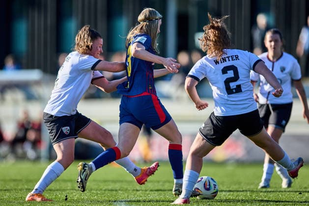 01 03 2026, GER, womens soccer, test match, 2025 2026, RB Leipzig FC Ingolstadt Kyra Spitzner 23, RB Leipzig , action, duel for ball Leipzig training center of the Red Bull Saxony Germany