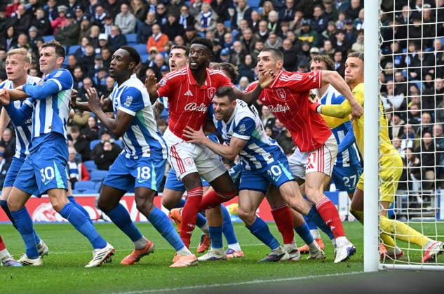 James Milner of Brighton in the thick of the action during the Premier League match between Brighton and Hove Albion and Nottingham Forest at the American Express Stadium, Brighton UK - Sunday 1st March 2026 Brighton v Nottingham Forest Premier League Football, Amex Stadium, Sussex, UK - 01 Mar 2026Brighton Amex Stadium Sussex United Kingdom Editorial use only. No merchandising. For Football images FA and Premier League restrictions apply inc. no internet mobile usage without FAPL license - for details contact Football Dataco  Copyright: xLizxFinlayson TPI Shutterstockx 16718466ab