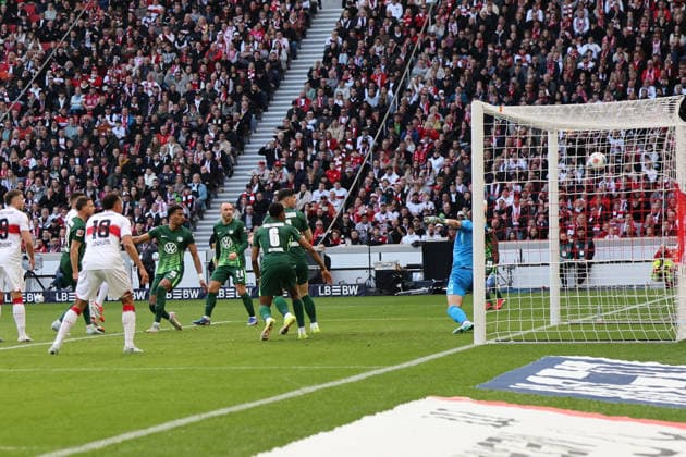 1 0 Goal for VfB Stuttgart by Deniz Undav VfB Stuttgart, 26 , Germany, Soccer, 1 Bundesliga, 24 Matchday, 2025 2026, VfB Stuttgart vs VfL Wolfsburg, 01 03 2026, Stuttgart MHP Arena Germany Copyright: xGrantxHubbsx