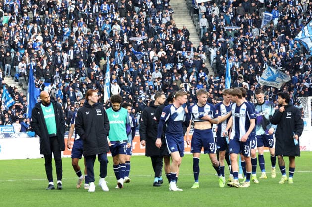 DEU, DFL, 2 FBL, Hertha BSC vs 1 FC Nuernberg, 01 03 2026, Berliner Olympiastadion, Berlin, DEU, DFL, 2 FBL, Hertha BSC vs 1 FC Nuernberg, im Bild Hertha Spielerkreis DFL regulations prohibit any use of Photographs as image sequences and or quasi video nordphotoxGmbHx xEngler nph00076