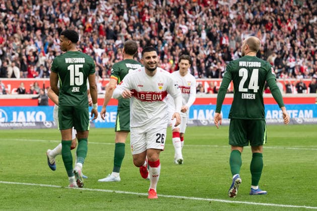 Goal for 1 0 by Deniz Undav VfB Stuttgart 26 , Cheers, Goal celebration Celebrates his goal GER, VfB Stuttgart vs VfL Wolfsburg, Football, Men, 1 Bundesliga, 24 Matchday, Season 2025 2026, 01 03 2026, DFL DFB REGULATES PROHIBIT ANY USE OF PHOTOGRAPHS AS IMAGE SEQUENCES AND OR QUASI VIDEO, GER, VfB Stuttgart vs VfL Wolfsburg, Football, Men, 1 Bundesliga, Matchday 24, Season 2025 2026, 01 03 2026 Stuttgart Copyright: xEibner-Pressefoto WolfgangxFrankx EP_WFK