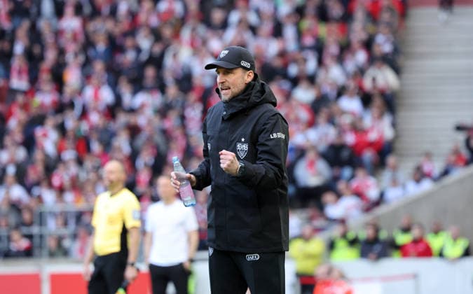 01 03 26 VfB Stuttgart VfL Wolfsburg Germany, Stuttgart, 01 03 2026, Football, Bundesliga, Season 2025 2026, VfB Stuttgart VfL Wolfsburg Sebastian Hoeneß Coach VfB Stuttgart