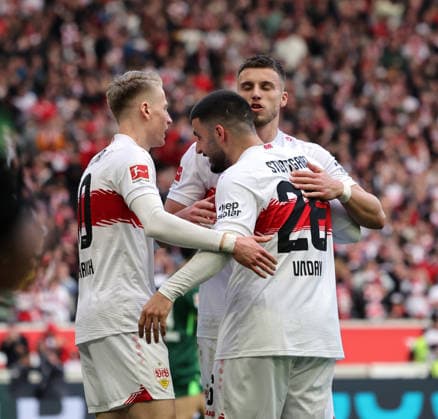 01 03 26 VfB Stuttgart VfL Wolfsburg Germany, Stuttgart, 01 03 2026, Football, Bundesliga, Season 2025 2026, VfB Stuttgart VfL Wolfsburg Deniz Undav VfB Stuttgart Jubel Tor 1 0 Undav