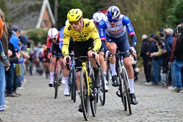 Great Britain s Matthew Brennan of Team Visma-Lease a Bike pictured in action during the 78th edition of the men elite race of the Kuurne-Brussels-Kuurne one day cycling race, 195 km from Kuurne to Kuurne via Brussels, Sunday 01 March 2026. DIRKxWAEM  x166099927x