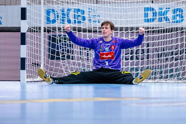 Malte Semisch GWD Minden, 01 celebrates after scoring goal GER, GWD Minden vs TVB Stuttgart, Handball, 1 Bundesliga, Matchday 23, Season 2025 2026, 01 03 2026 GER, GWD Minden vs TVB Stuttgart, Handball, 1 Bundesliga, Matchday 23, Season 2025 2026, 01 03 2026 Minden Copyright: xEibner-Pressefoto JanxRollingerx EP_JSK