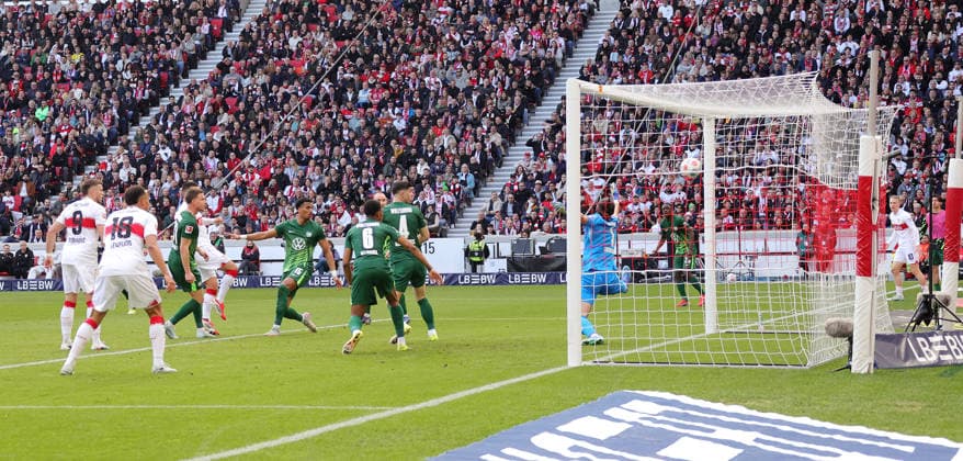 01 03 2026, Germany, Stuttgart, Soccer Bundesliga, Matchday 20, VfB Stuttgart vs VfL Wolfsburg, 1 0 Goal, Scorer Deniz Undav VfB
