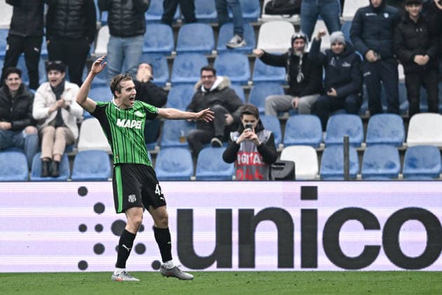 Db Reggio Emilia 01 03 2026 - campionato di calcio Serie A Sassuolo-Atalanta foto Daniele Buffa Image nella foto: esultanza gol Kristian Thorstvedt 