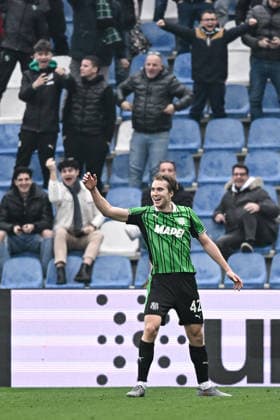 Db Reggio Emilia 01 03 2026 - campionato di calcio Serie A Sassuolo-Atalanta foto Daniele Buffa Image nella foto: esultanza gol Kristian Thorstvedt 