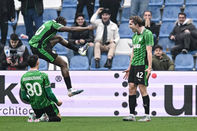 Db Reggio Emilia 01 03 2026 - campionato di calcio Serie A Sassuolo-Atalanta foto Daniele Buffa Image nella foto: esultanza gol Kristian Thorstvedt 