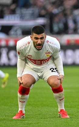 Deniz Undav VfB Stuttgart 26 angry pissed off gesture gesture shouts VfB Stuttgart vs VfL Wolfsburg WOB 01 03 2026 DFL REGULATIONS PROHIBIT ANY USE OF PHOTOGRAPHS AS IMAGE SEQUENCES AND OR QUASI VIDEO VfB Stuttgart vs VfL Wolfsburg WOB