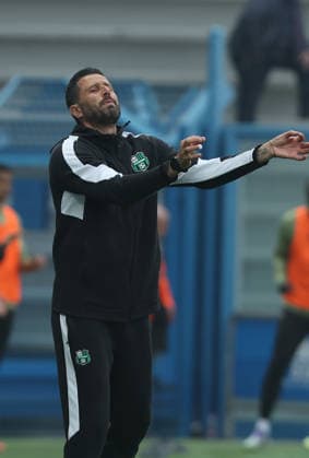 Sassuolo™s mister Fabio Grosso during the Serie A soccer match between Sassuolo and Atalanta at the Mapei Stadium Citta™ del Tricolore in Reggio Emilia - sunday , March 1, 2026. - Soccer .  Copyright: xGiannixSantandrea LaPressex