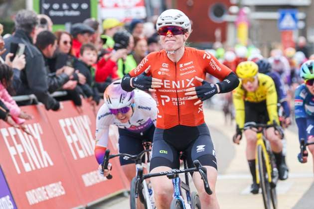 Fenix - Ekoï Omloop van het Hageland AARSCHOT TIELT - WINGE, Belgium 01 03 2026 Kool Charlotte (NED) of Fenix-Premier Tech celebrating her victory Pictured during the Fenix - Ekoï Omloop van het Hageland on 01 March 2026 ( Picture by Gianni Barbieux Photo News ). Gent Belgium  Copyright: xGiannixBarbieuxx