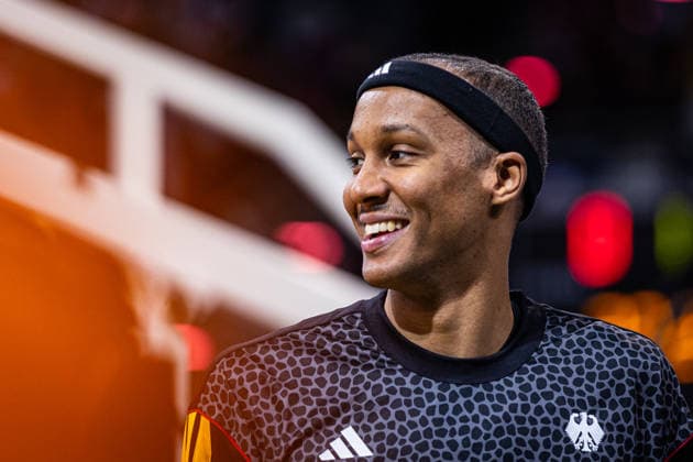 FIBA World Cup Qualifier Germany vs Croatia 01 03 2026 Louis Olinde Deutscher Basketball Bund 16 before the match FIBA Basketball World Cup 2027 European Qualifiers, Germany vs Croatia, 1 3 2026, Telekom Dome, Bonn Copyright: xBEAUTIFULxSPORTS Derixx