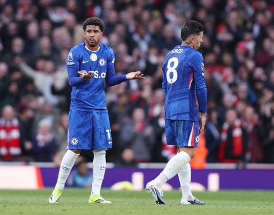 London, England, 1st March 2026. Andrey Santos of Chelsea frustrated following the first arsenal goal during the Arsenal vs Chelsea Premier League match at the Emirates Stadium, London. Picture credit should read: David Klein Sportimage EDITORIAL USE ONLY. No use with unauthorised audio, video, data, fixture lists, club league logos or live services. Online in-match use limited to 120 images, no video emulation. No use in betting, games or single club league player publications. SPI_033_DK_Arsenal_Chelsea SPI-4568-0029
