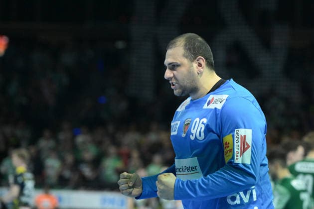 01 03 2026, xlakx, Handball Daikin HBL, Fuechse Berlin Rhein Neckar Löwen v l Dejan Milosavljev Fuechse Berlin Jubel Berlin Daniel Lakomski