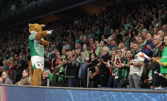 Mascot Fuchsi animates the spectators Sport Handball HBL Bundesliga Men 23 Matchday Season 2025 2026 01 03 2026 Füchse Berlin vs Rhein Neckar Löwen RNL