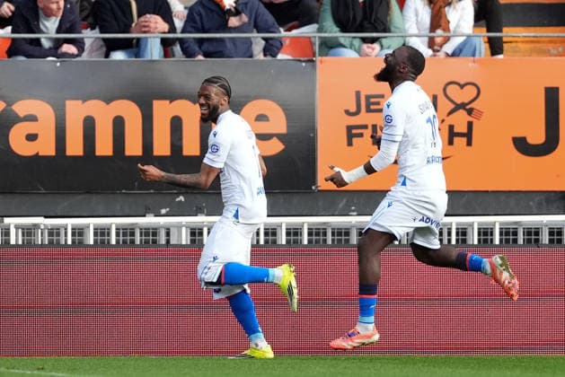 FC Lorient v AJ Auxerre - Ligue 1 McDonald s 2025 2026 10 Lassine SINAYOKO (aja) - 07 Josue CASIMIR (aja) during the Ligue 1 McDonald s match between Lorient and Auxerre at Stade du Moustoir on March 1, 2026 in Lorient, France. Lorient France  Copyright: xFEPx 776348303