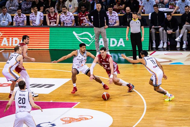 FIBA World Cup Qualifier Germany vs Croatia 01 03 2026 Mario Hezonja Croatia 8 prevails FIBA Basketball World Cup 2027 European Qualifiers, Germany vs Croatia, 1 3 2026, Telekom Dome, Bonn Copyright: xBEAUTIFULxSPORTS Derixx