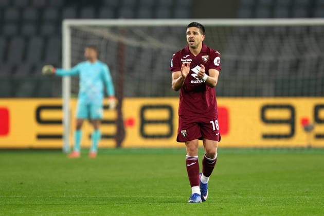 Giovanni Simeone (Torino Fc) celebrates after scoring his team s first goal, Serie A, Torino FC v SS Lazio , Olimpico, March 1, 2026, Turin, Italy.