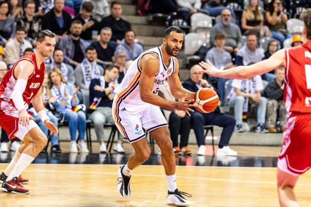 GER, FIBA Basketball World Cup 2027, European Qualifiers, Germany Croatia 01 03 2026, Telekom Dome, Bonn, GER, FIBA Basketball World Cup 2027, European Qualifiers, Germany Croatia Johannes Thiemann Germany, No 32 Â Photo Alexander Trienitz Bonn Telekom Dome North Rhine-Westphalia Germany