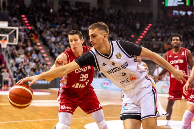 GER, FIBA Basketball World Cup 2027, European Qualifiers, Germany Croatia 01 03 2026, Telekom Dome, Bonn, GER, FIBA Basketball World Cup 2027, European Qualifiers, Germany Croatia Tim Schneider Germany, No3 Â Photo Alexander Trienitz Bonn Telekom Dome Nordrhein Westfalen Germany